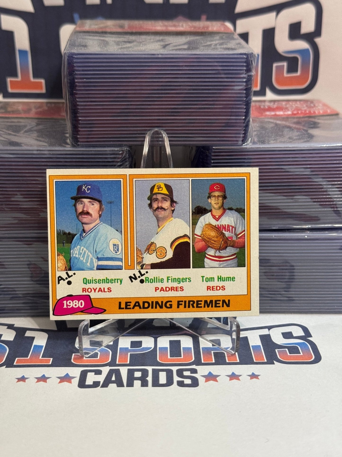 1981 Topps (Firemen) Dan Quisenberry, Rollie Fingers, Tom Hume #8