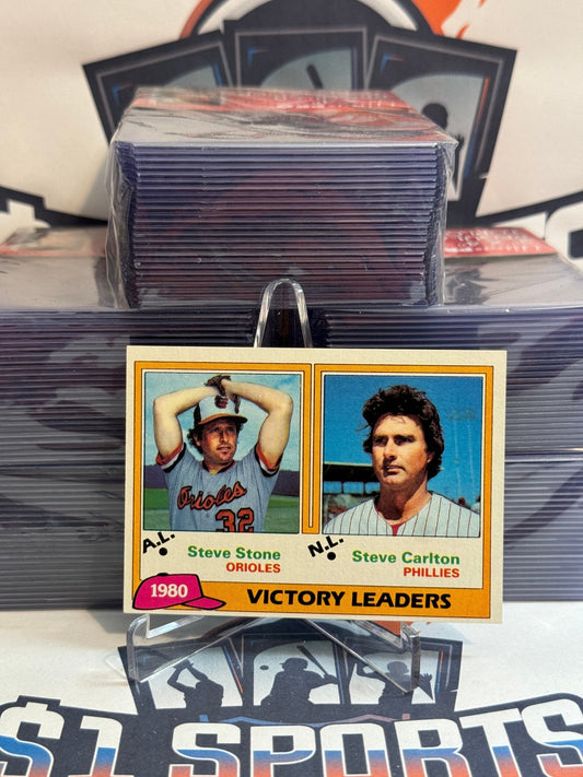 1981 Topps (Victory Leaders) Steve Carlton & Steve Stone #5