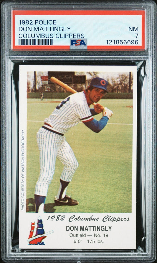 1982 Columbus Clippers Police Don Mattingly Rookie NNO - PSA 7