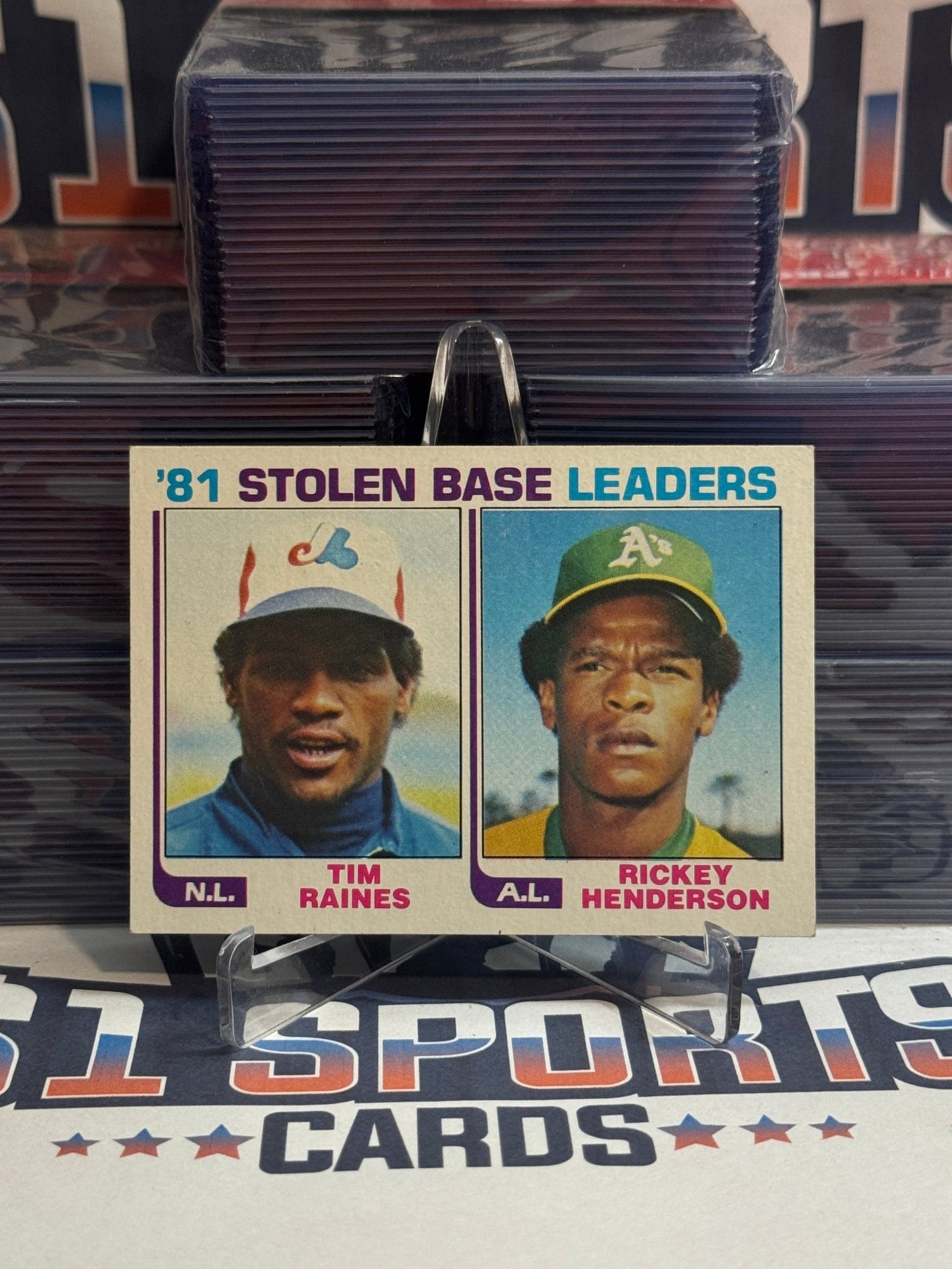 1982 Topps (Stolen Base Leaders) Rickey Henderson & Tim Raines 164
