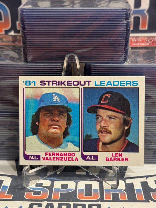 1982 Topps (Strikeout Leaders) Fernando Valenzuela & Len Barker #166
