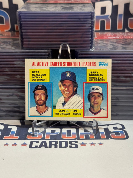 1984 Topps (Strikeout Leaders) Don Sutton, Bert Blyleven, Jerry Koosman #715