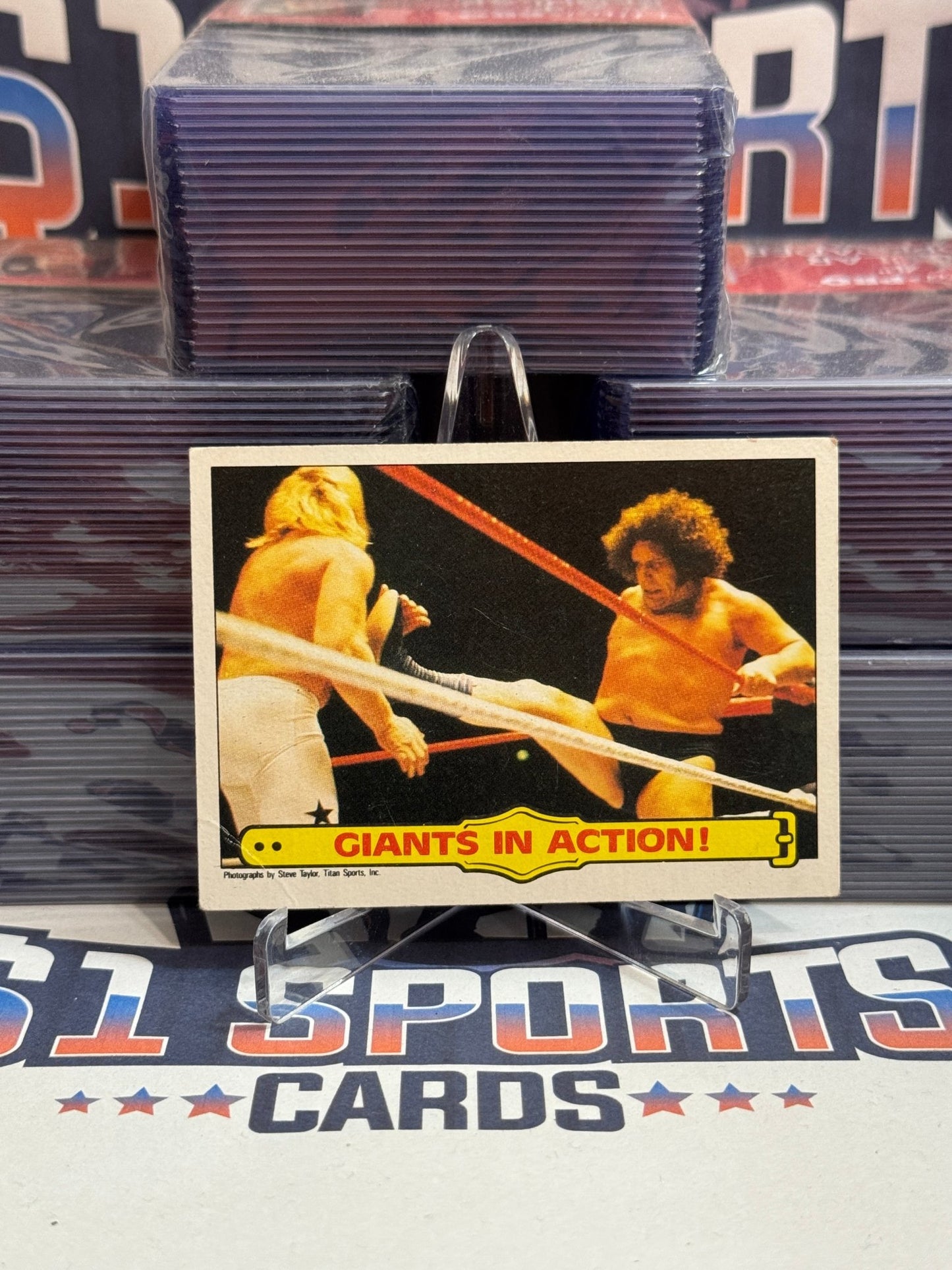 1986 Topps WWE (Ringside Action) Andre The Giant & Big John Stud #48