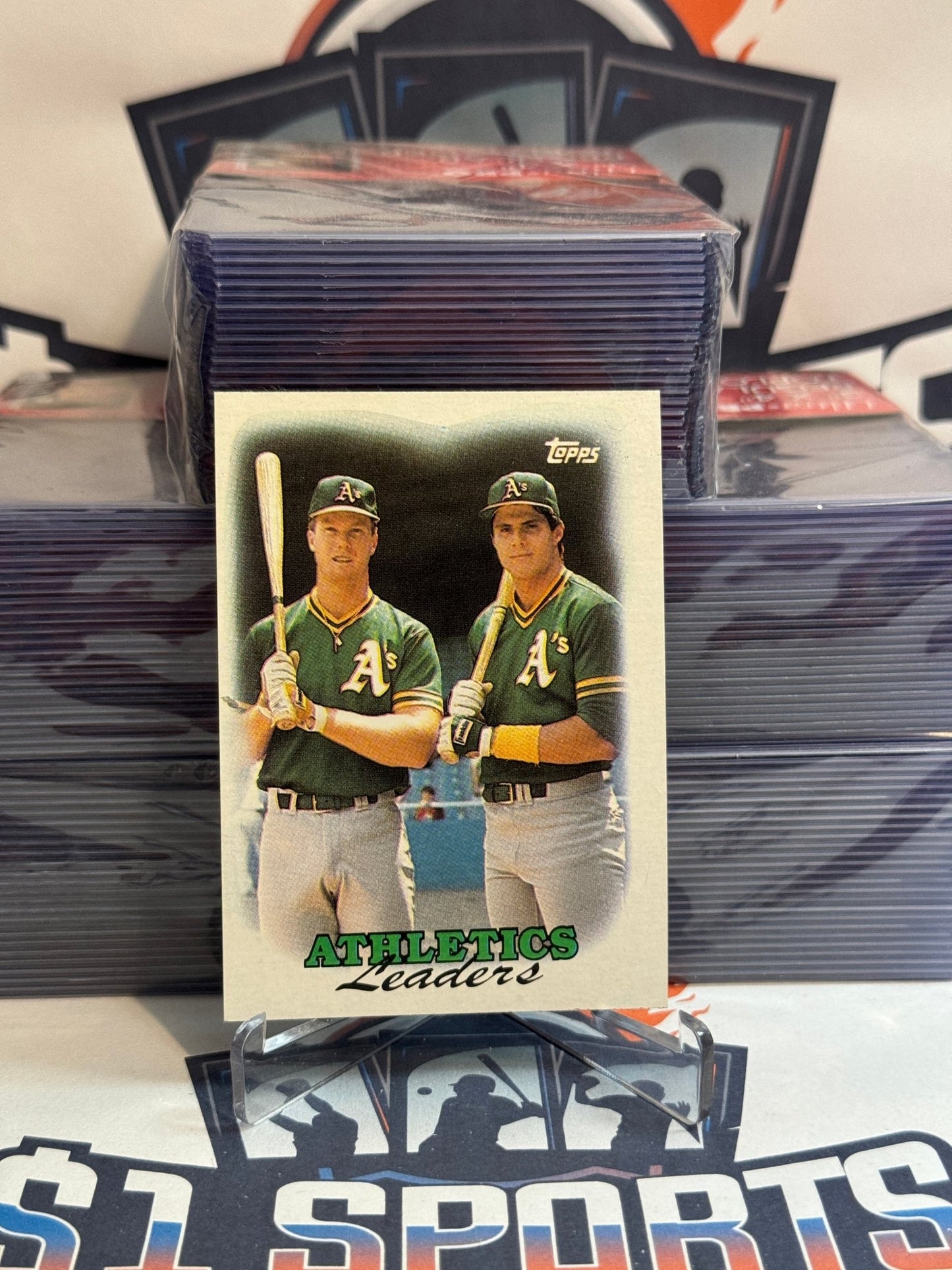 1988 Topps (Athletics Leaders) Mark McGwire & Jose Canseco #759