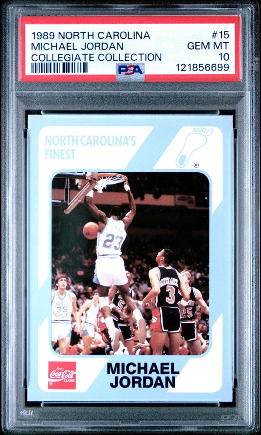1989 Coca - Cola North Carolina Collegiate Collection Michael Jordan 15 - PSA 10
