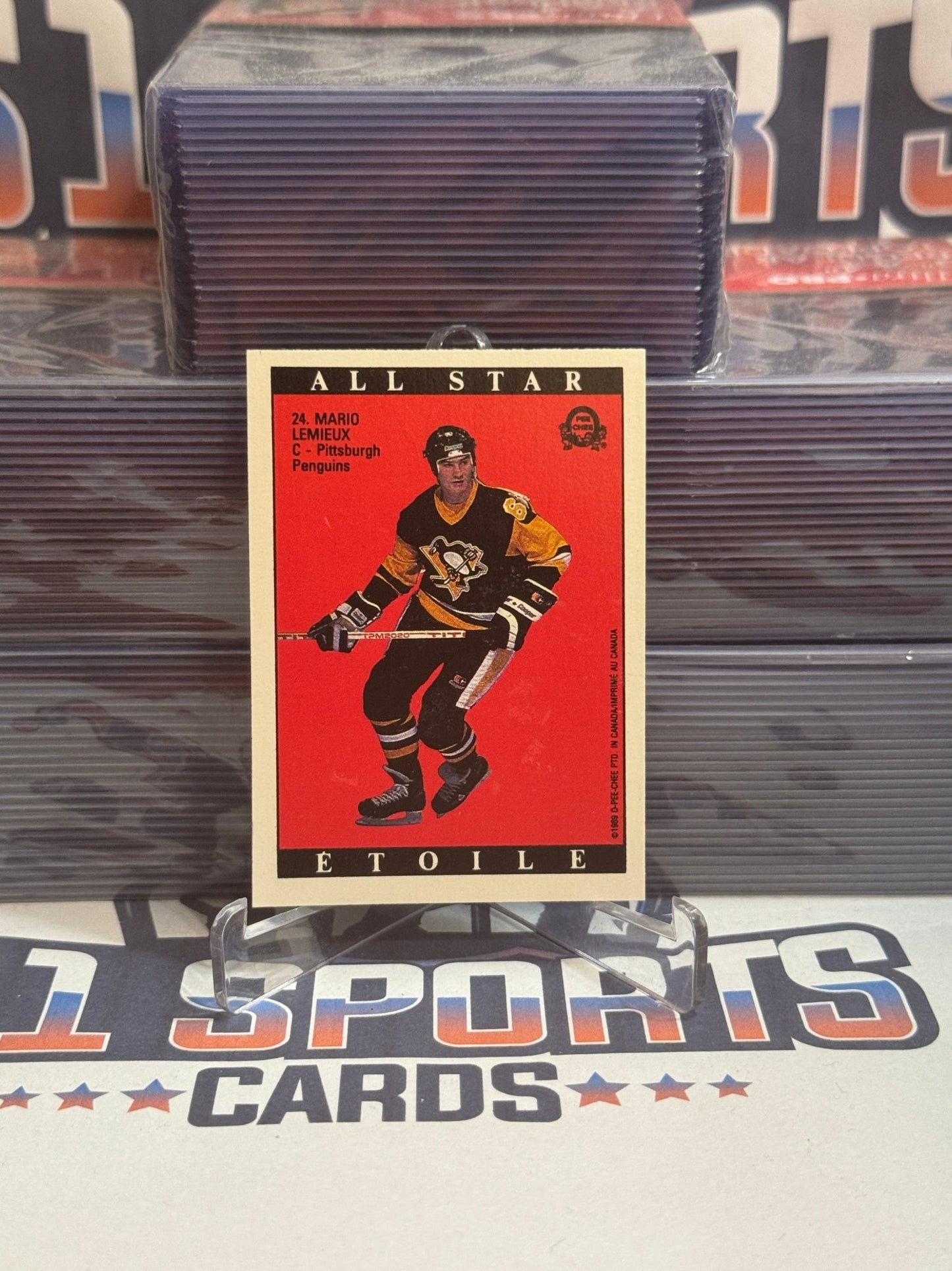 1989 O - Pee - Chee (Mini Stickers) Mario Lemieux #24