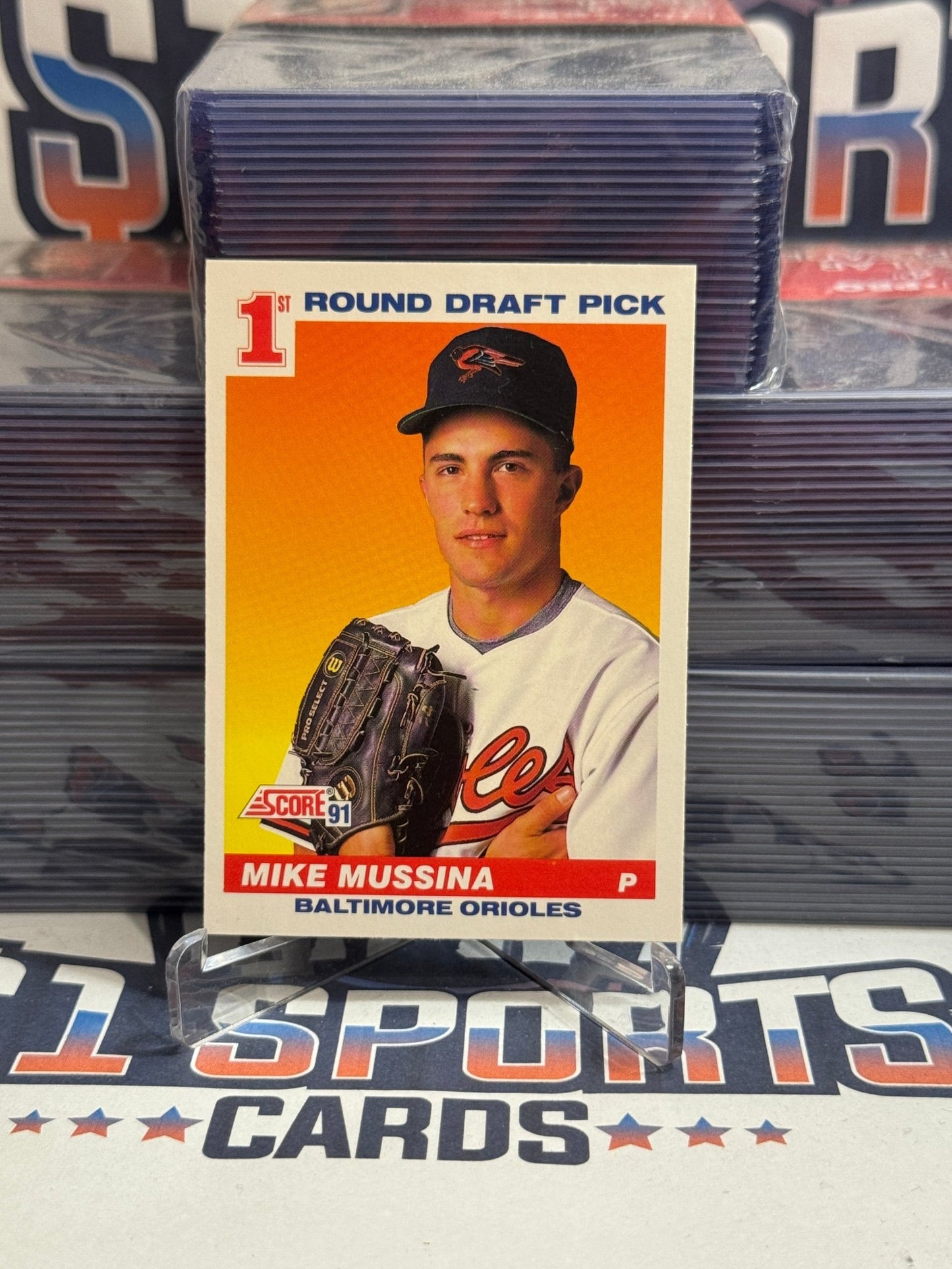 1991 Score (1st Round Draft Pick) Mike Mussina Rookie #383