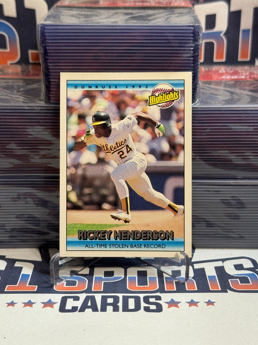 1992 Donruss (Highlights) Rickey Henderson #215