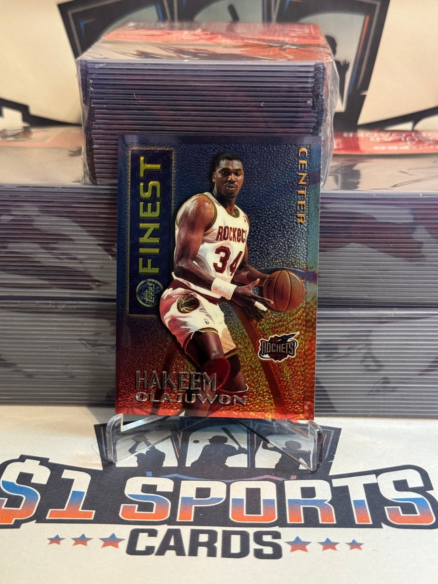 1995 Topps Finest (Borderless, Mystery) Hakeem Olajuwon #M21