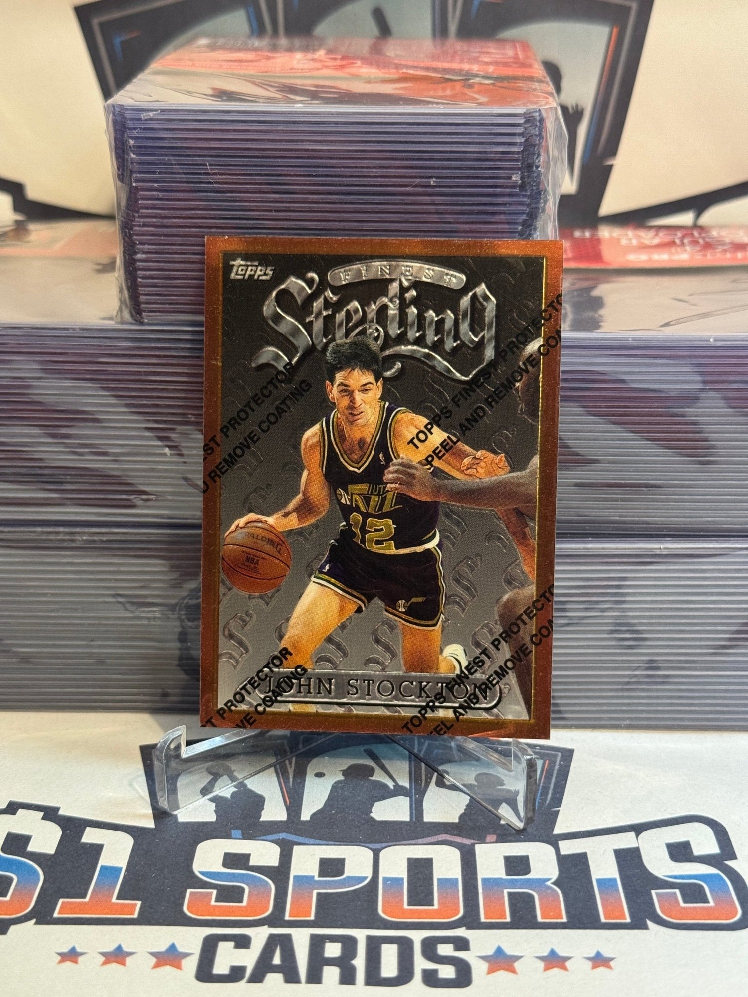 1996 Topps Chrome (Sterling) John Stockton #90