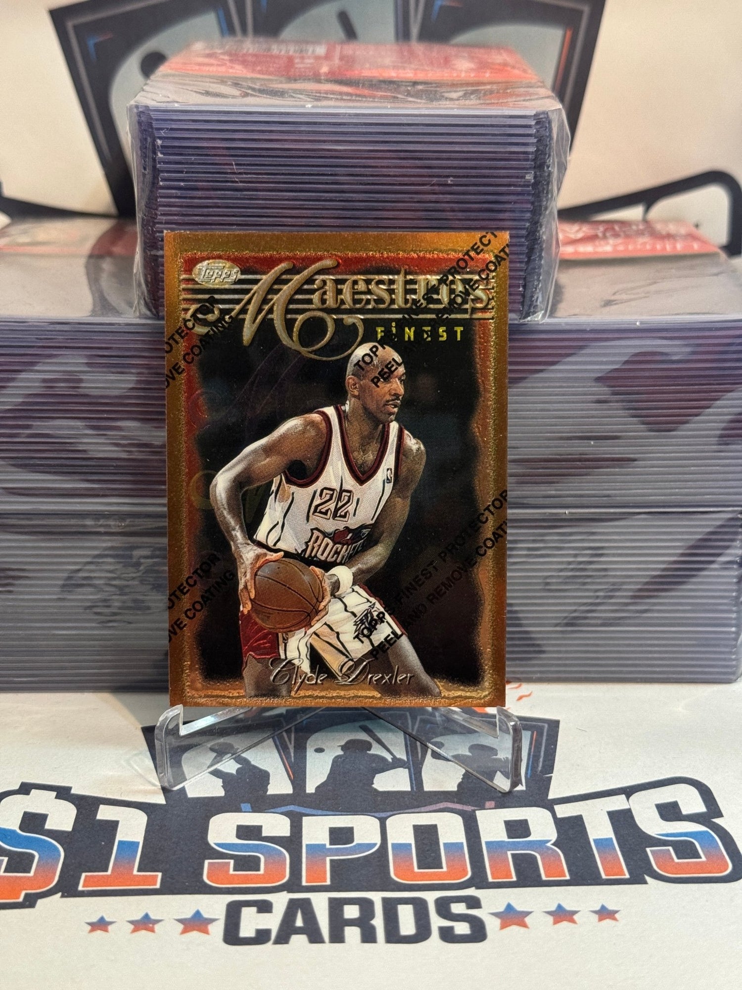 1996 Topps Finest (Maestros) Clyde Drexler #23