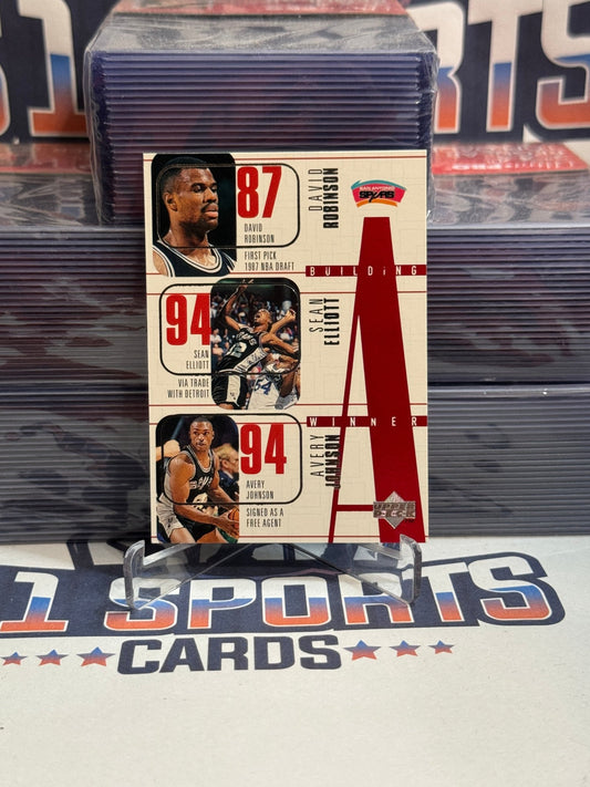 1996 Upper Deck Collector's Choice (Building A Winner) David Robinson, Sean Elliott, Avery Johnson #159
