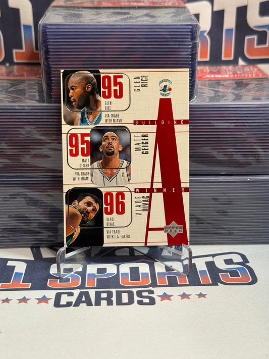 1996 Upper Deck Collector's Choice (Building A Winner) Glen Rice, Matt Geiger, Vlade Divac #138