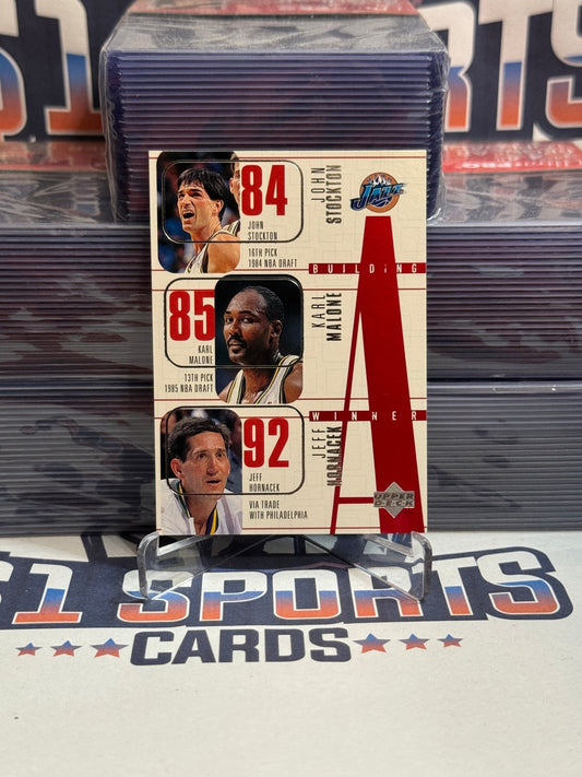 1996 Upper Deck Collector's Choice (Building A Winner) John Stockton, Karl Malone, Jeff Hornacek #162