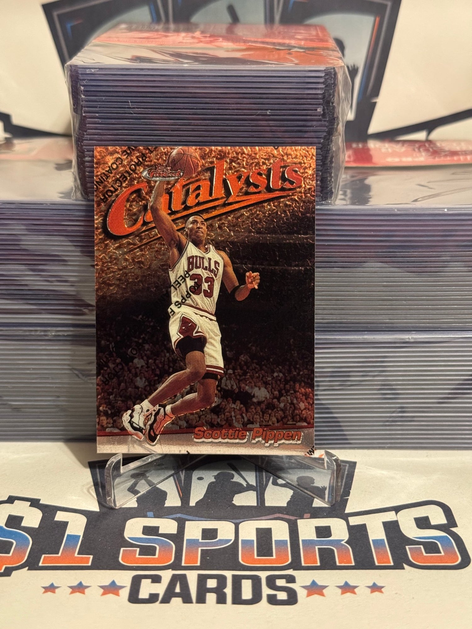 1997 Topps Finest (Catalysts) Scottie Pippen #1