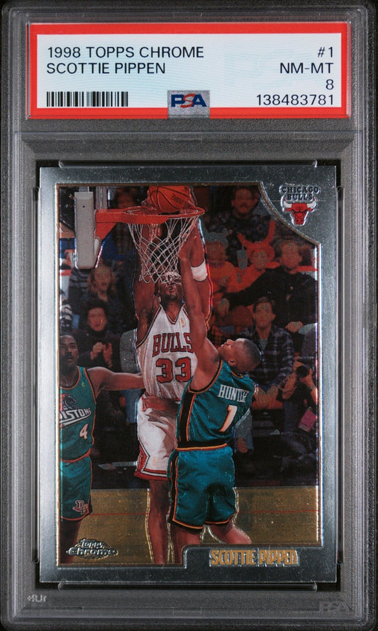 1998 Topps Chrome Scottie Pippen 1 - PSA 8