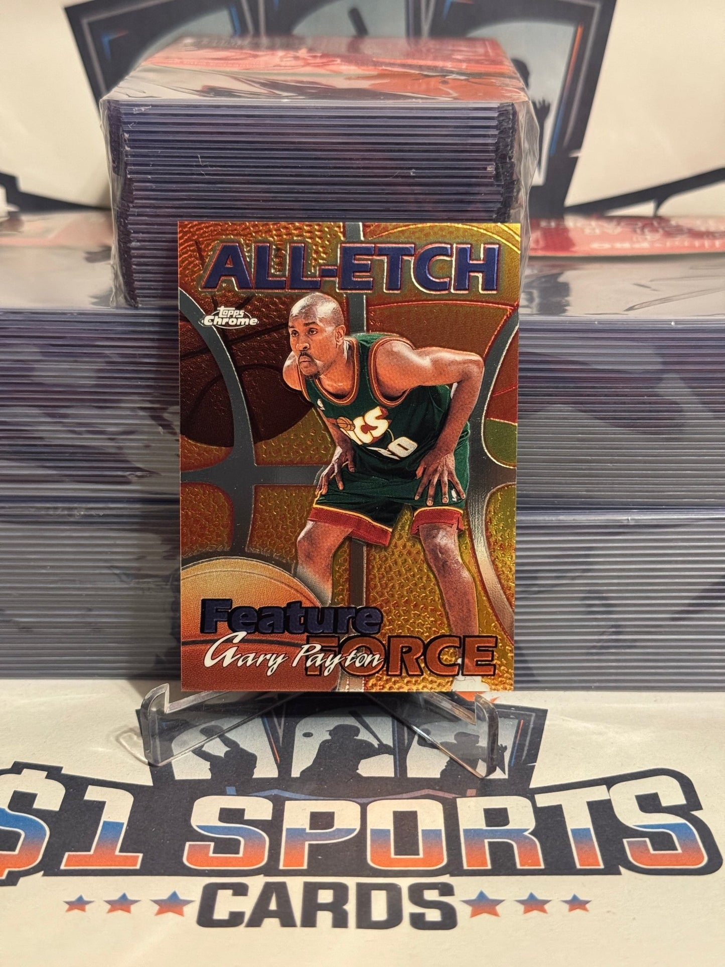 1999 Topps Chrome (All - Etch Feature Force) Gary Payton #AE8