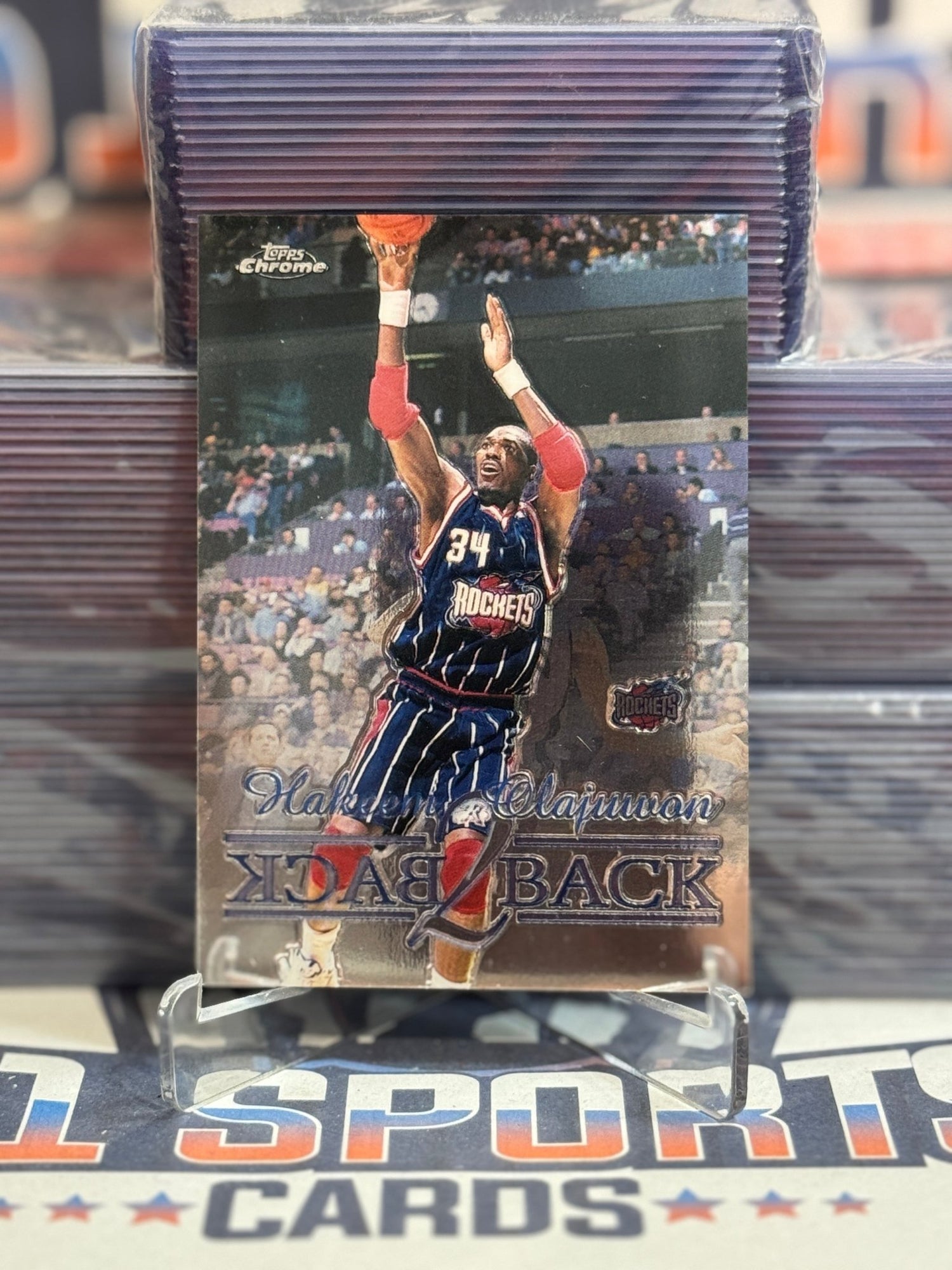 1999 Topps Chrome (Back 2 Back) Hakeem Olajuwon B - 4