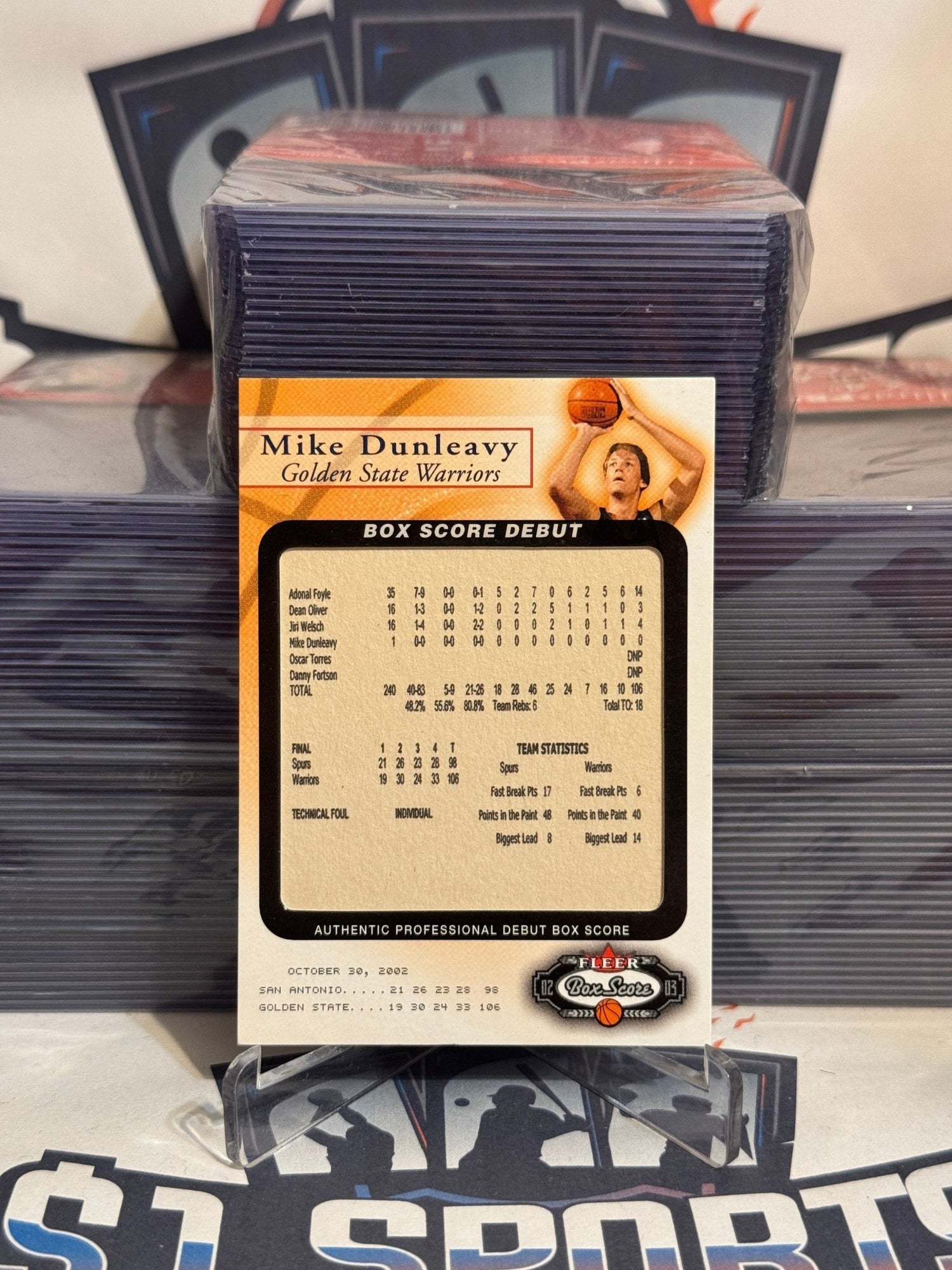 2002 Fleer Box Score (1291/2002) Mike Dunleavy Rookie #10