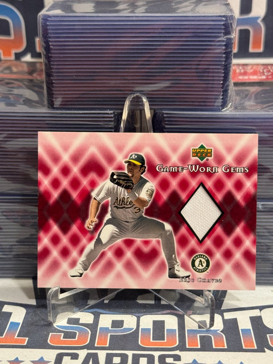 2002 Upper Deck (Game-Worn Gems Relic) Eric Chavez #G-EC