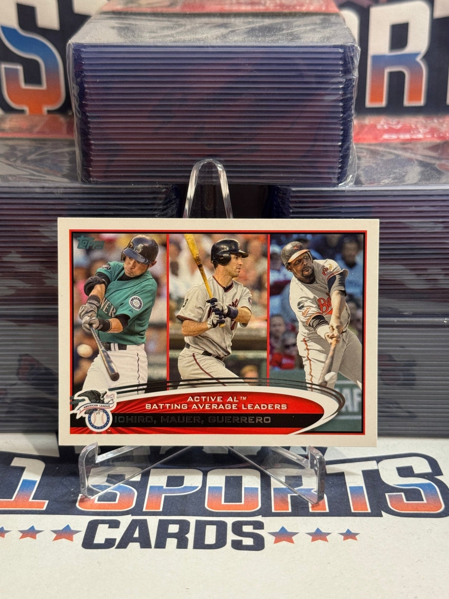 2012 Topps (Active BA Leaders) Ichiro Suzuki, Joe Mauer, Vladimir Guerrero Sr. #119