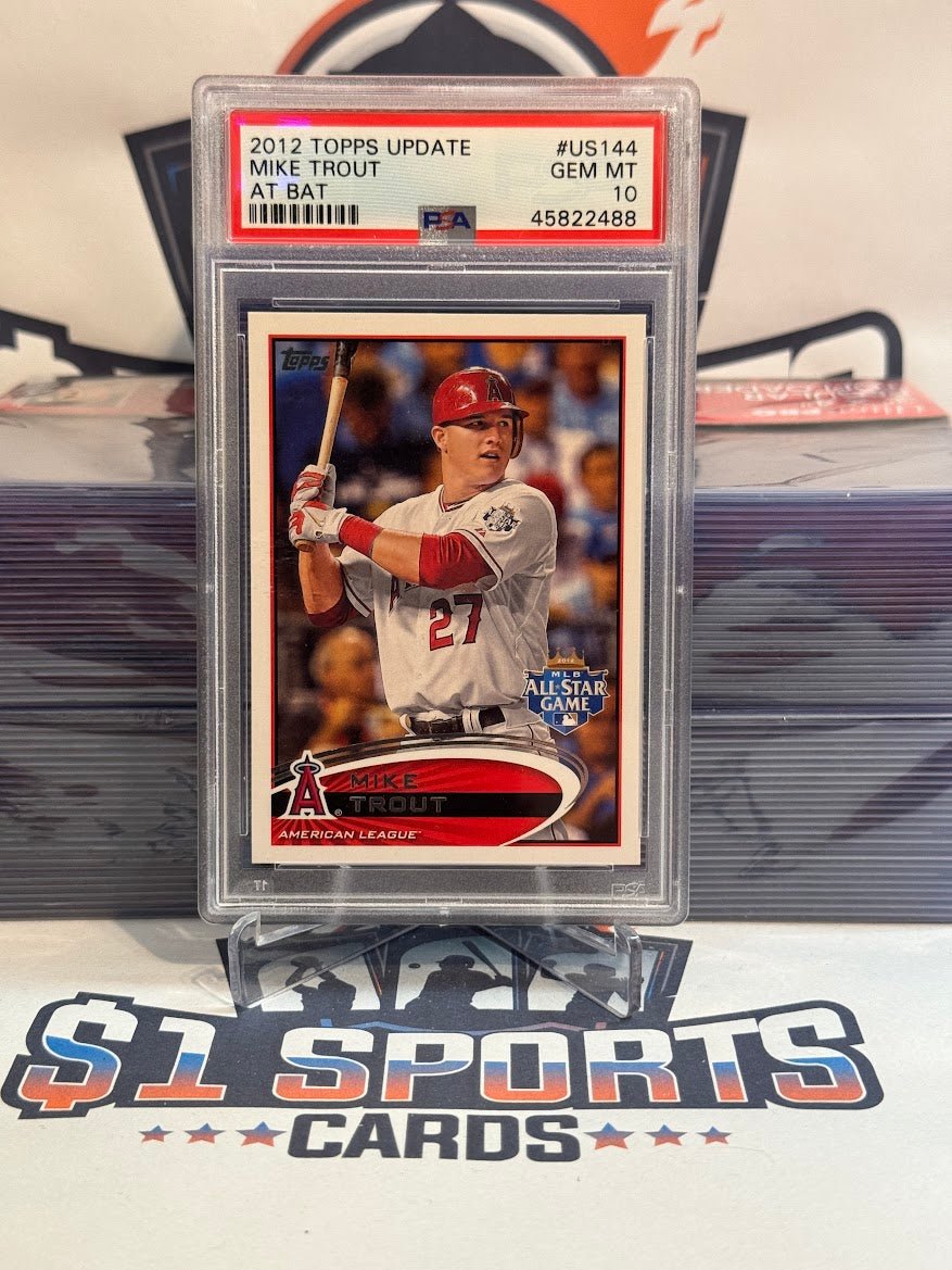 2012 Topps Update (MLB All - Star Game At Bat) Mike Trout #US144 - PSA 10