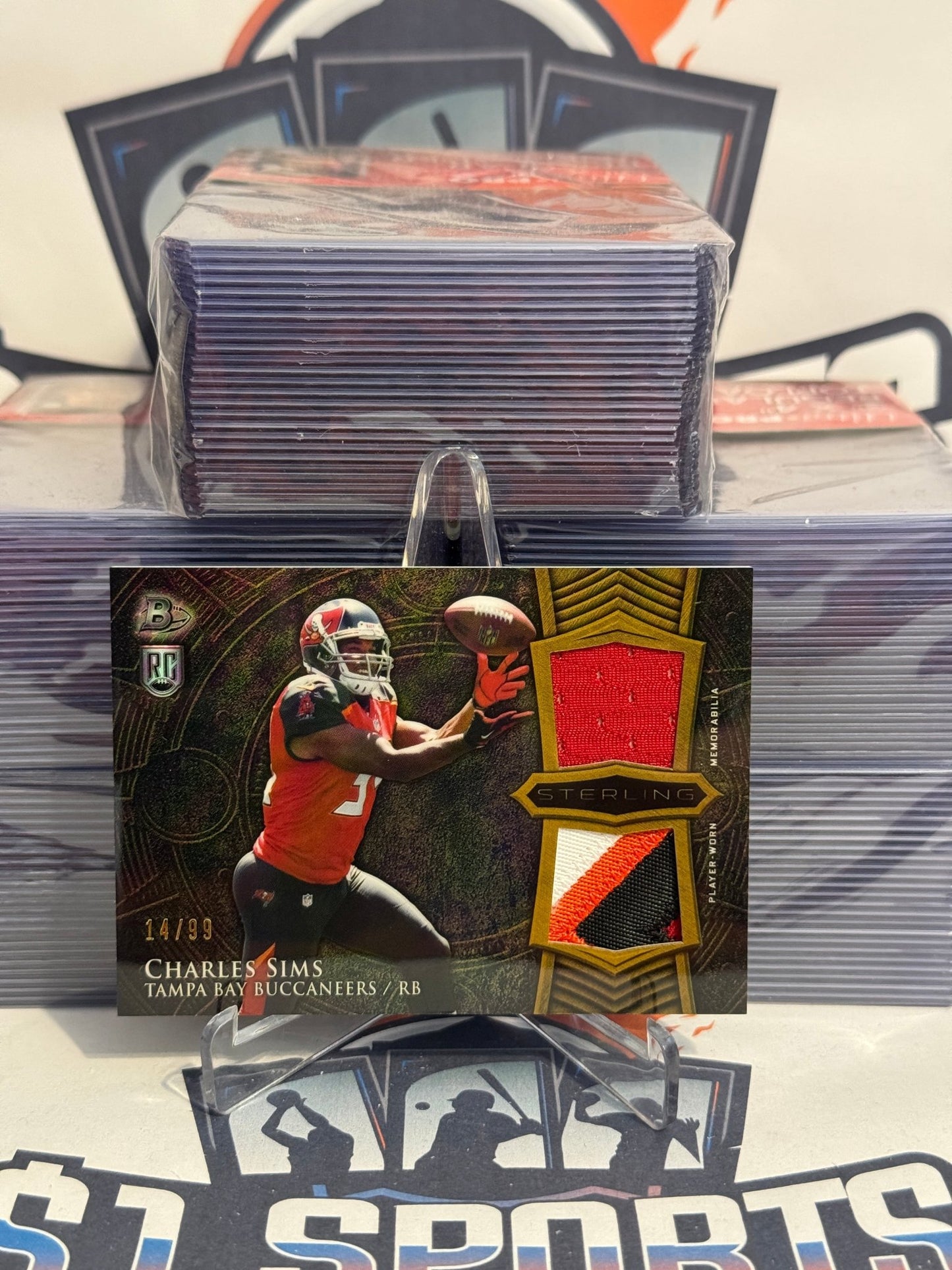 2014 Bowman Sterling (Dual-Patch Relic 14/99) Charles Simms Rookie #BSRDR-CS