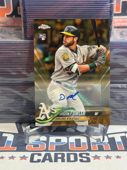 2016 Topps Chrome Update (Gold Refractor, Auto 5/50) Dustin Fowler Rookie HMT13