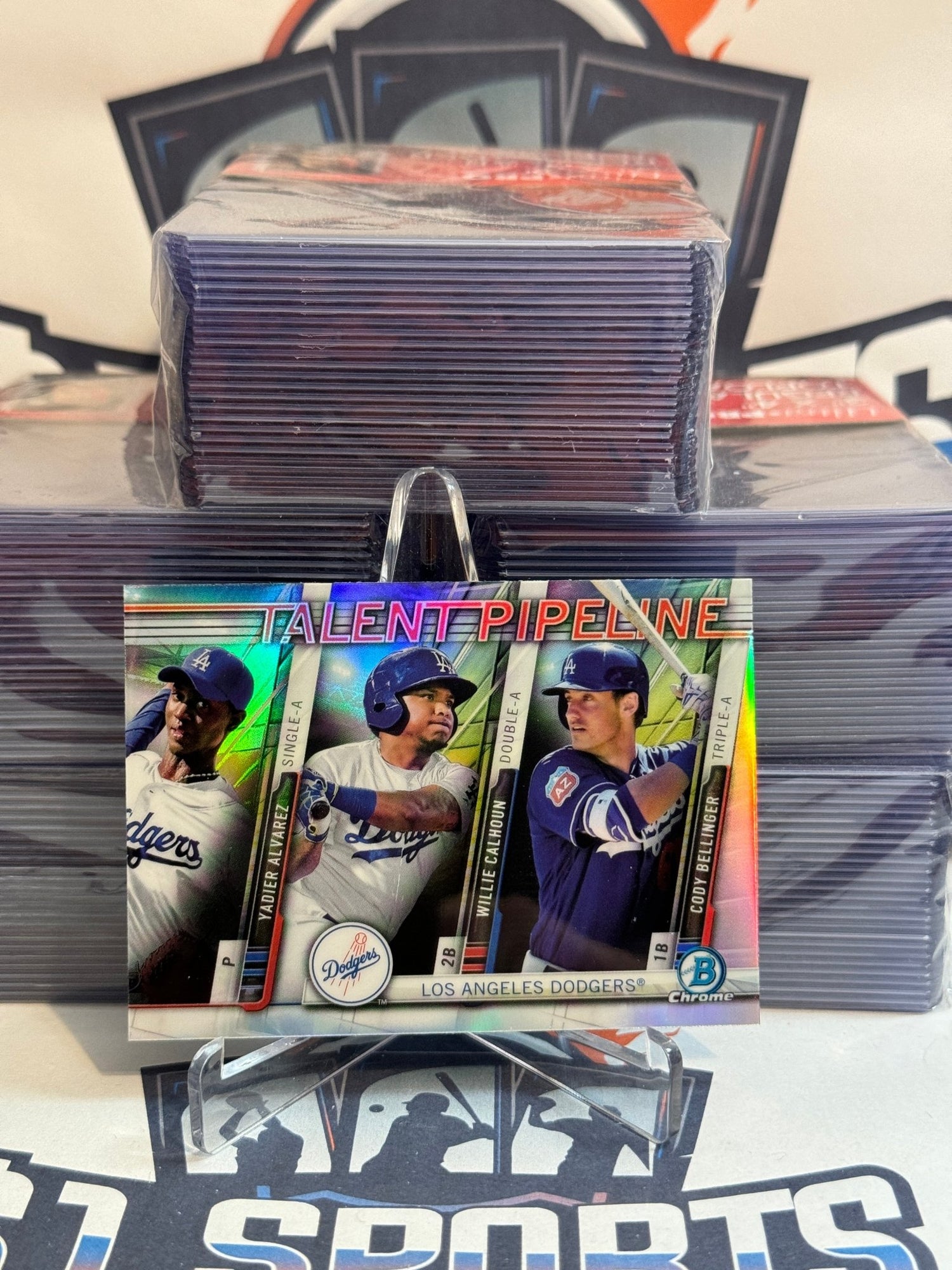 2017 Bowman Chrome (Talent Pipeline) Cody Bellinger, Willie Calhoun, Yadier Alvarez #TP-LAD