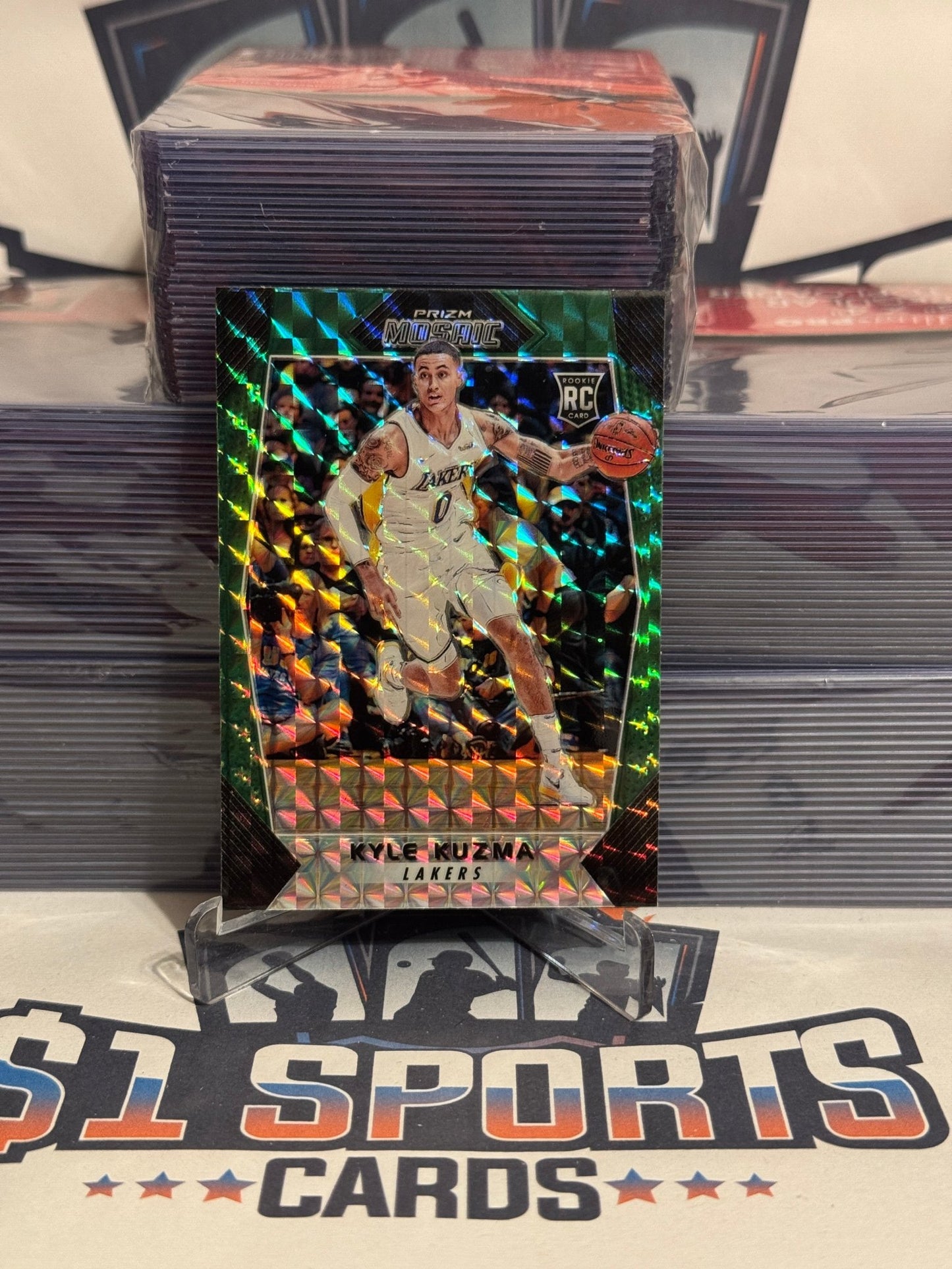 2017 Panini Prizm (Mosaic Green Prizm) Kyle Kuzma Rookie #23