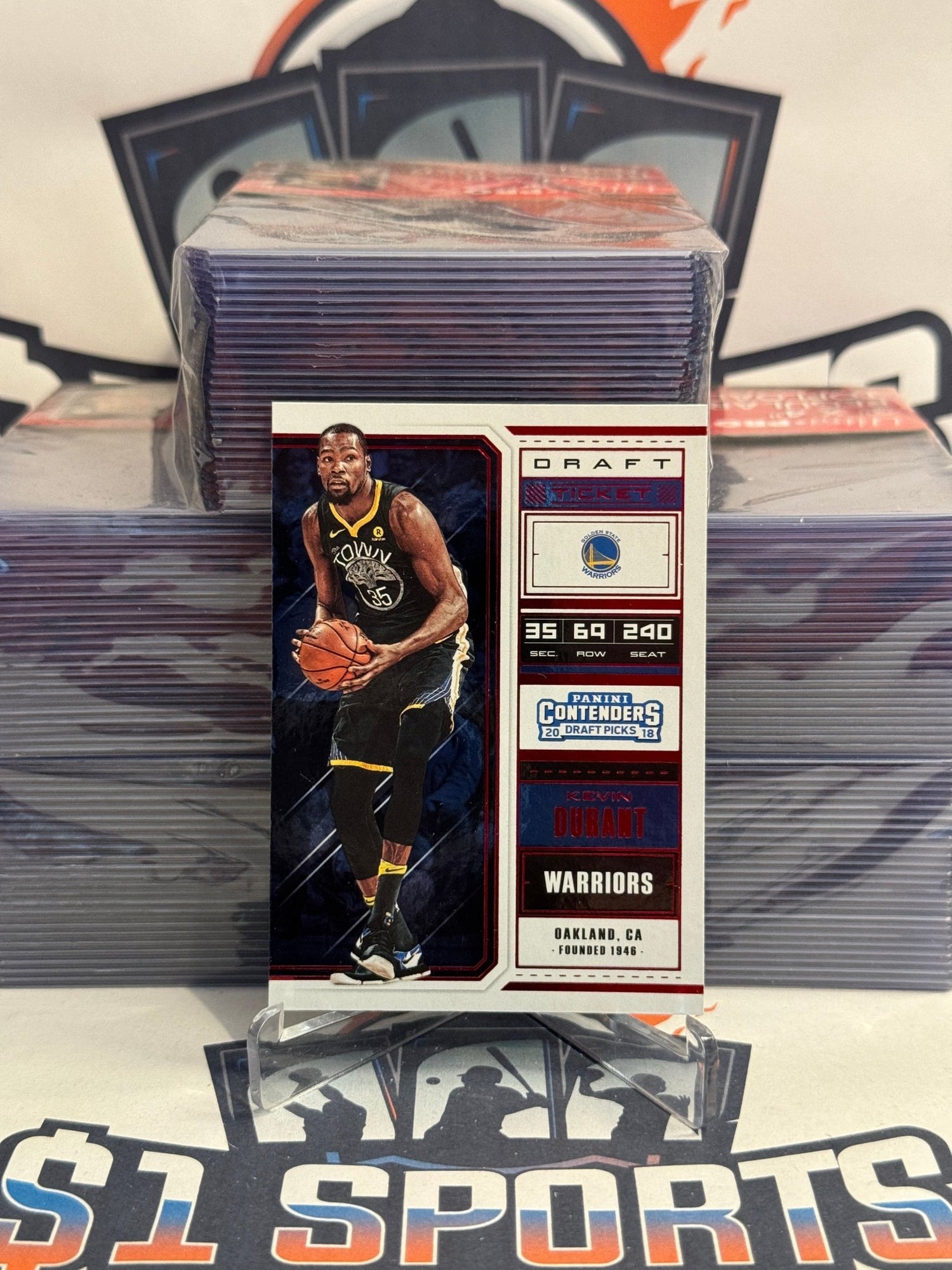 2018 Panini Contenders Draft Picks (Red) Kevin Durant #32