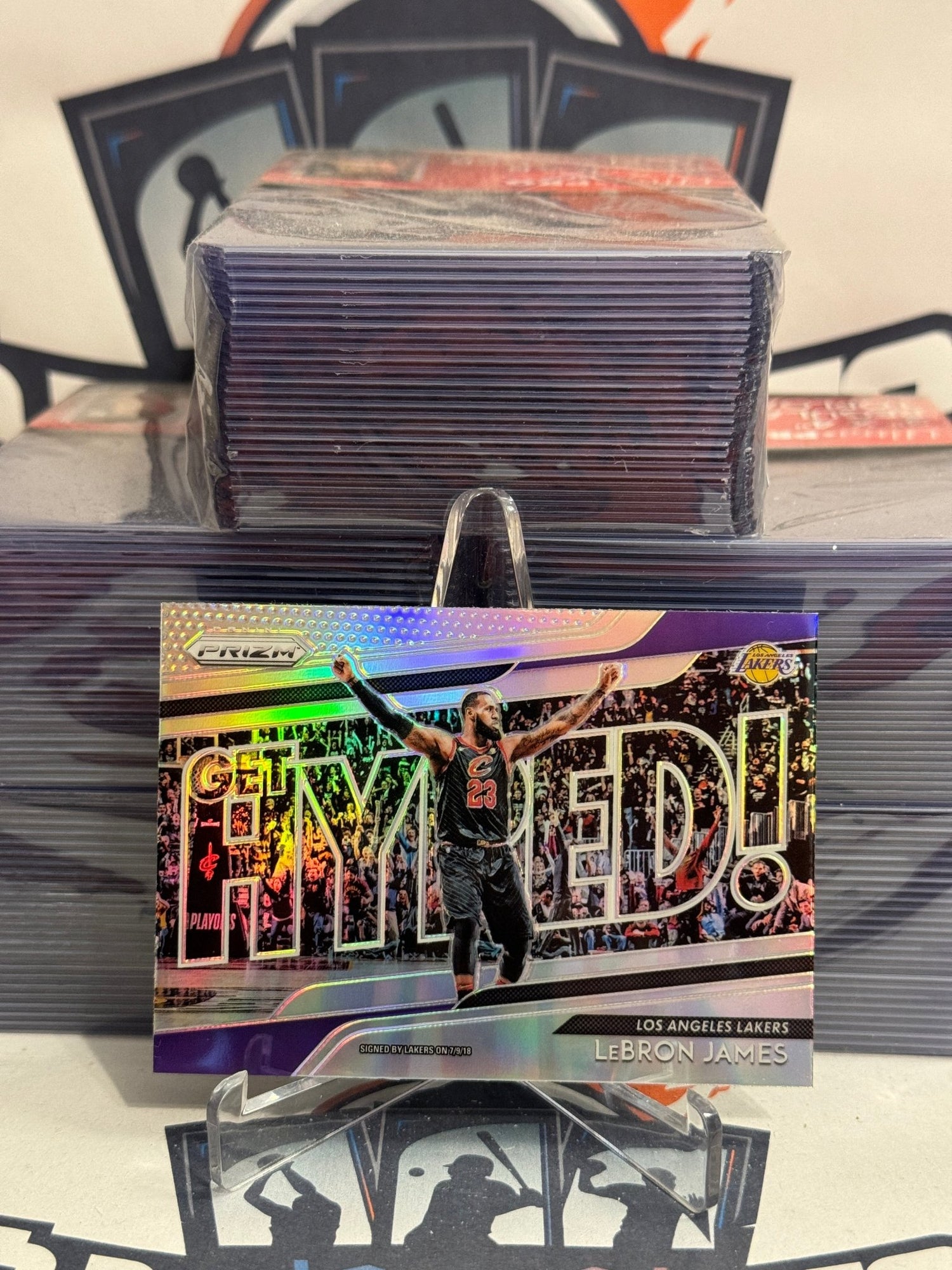 2018 Panini Prizm (Silver Prizm, Get Hyped!) LeBron James #4