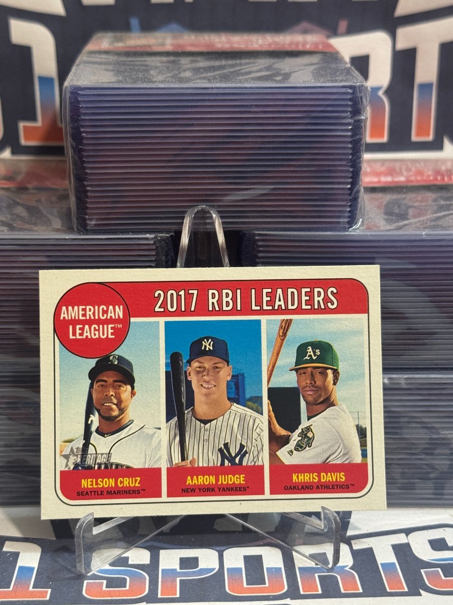 2018 Topps Heritage (RBI Leaders) Nelson Cruz, Aaron Judge, Khris Davis 3