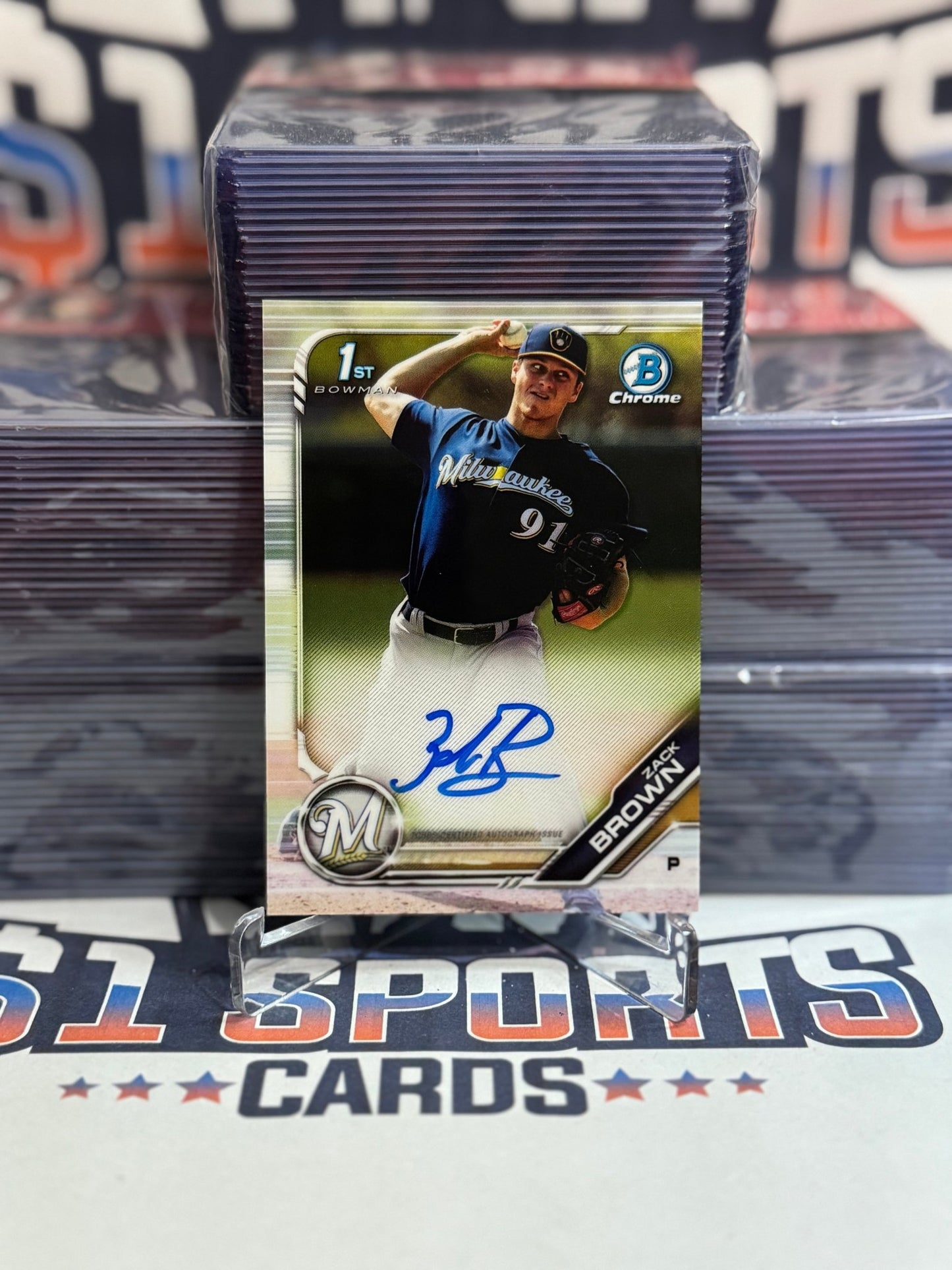 2019 Bowman Chrome Prospects (1st Bowman Auto) Zack Brown #CPA - ZB