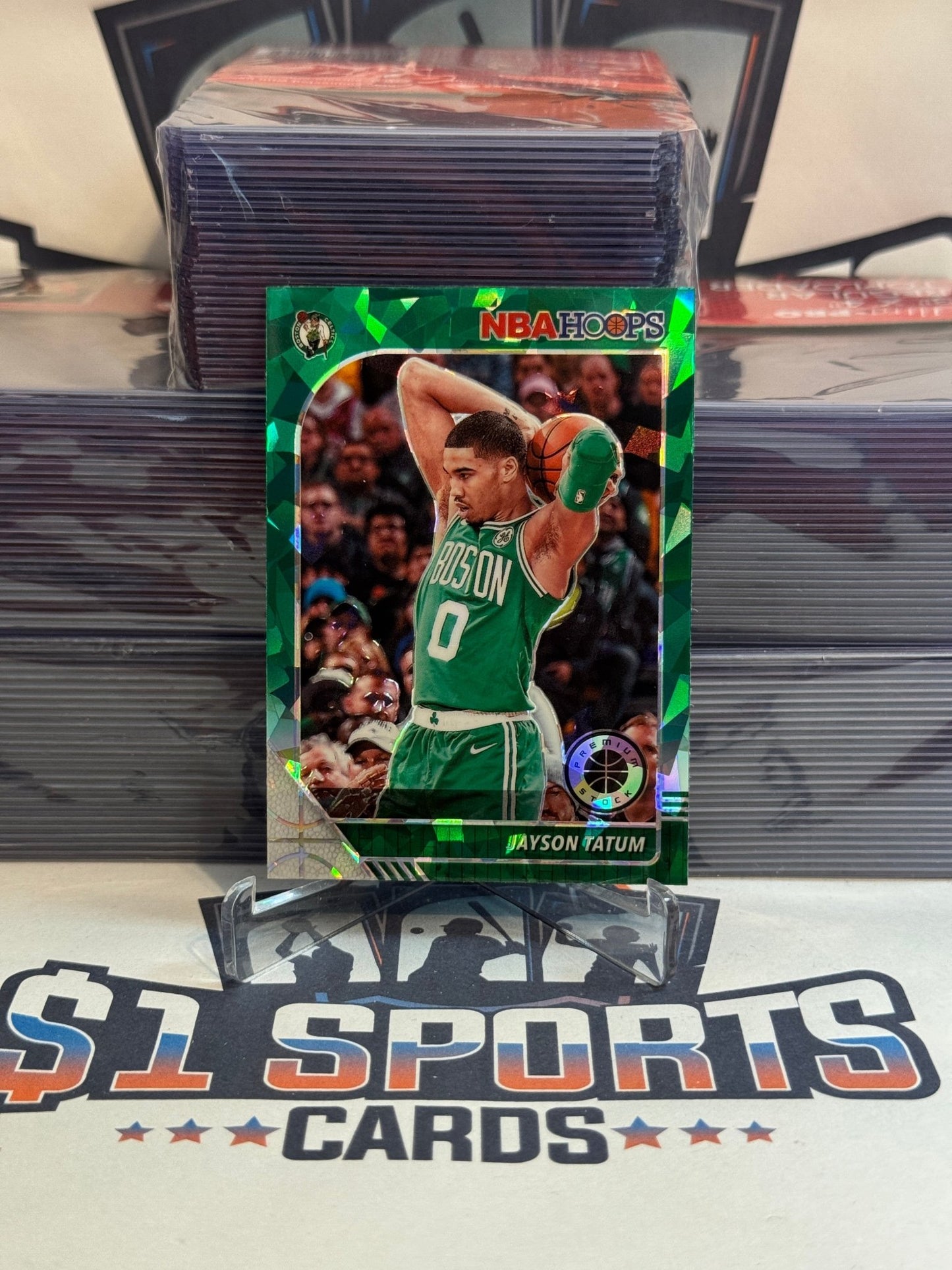 2019 NBA Hoops Premium Stock (Green Ice Prizm) Jayson Tatum #6