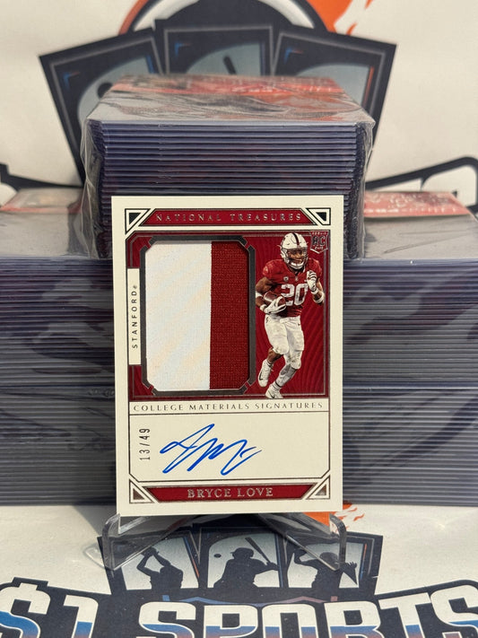 2019 Panini National Treasures Collegiate (Rookie Patch Auto RPA 13/49) Bryce Love #103