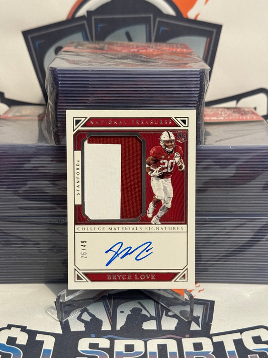 2019 Panini National Treasures Collegiate (Rookie Patch Auto RPA 26/49) Bryce Love #103