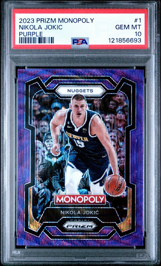 2019 Panini Prizm (Monopoly, Purple Prizm) Nikola Jokic 1 - PSA 10