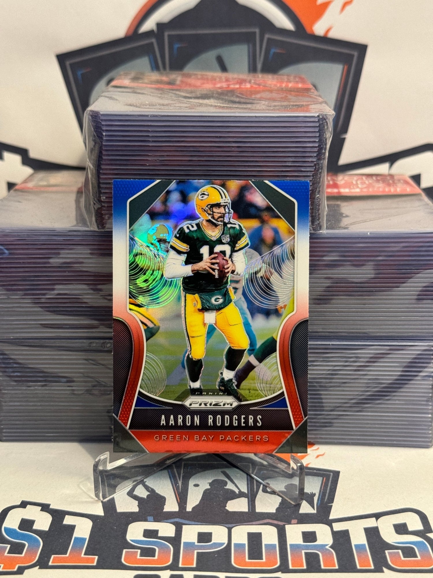 2019 Panini Prizm (Red White Blue Prizm) Aaron Rodgers #119