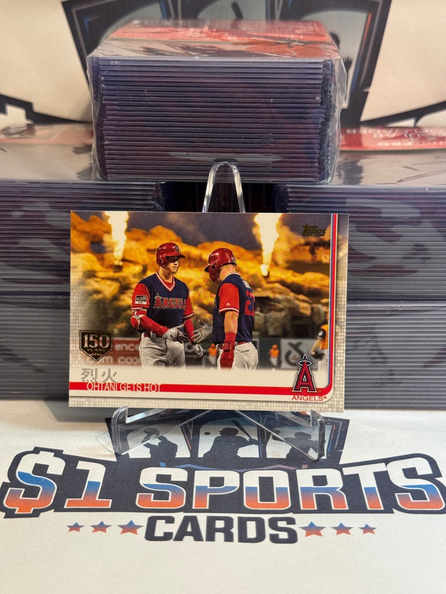 2019 Topps (150th Anniversary, Ohtani Gets Hot) Shohei Ohtani & Mike Trout #367