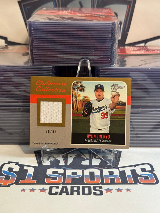 2019 Topps Heritage (Bronze, Clubhouse Collection Relic 69/99) Hyun - Jin Ryu #CCR - HR