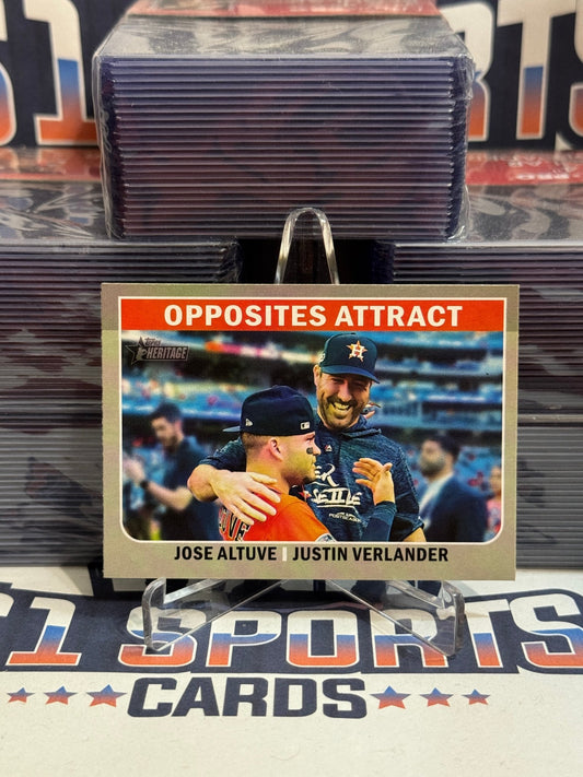 2019 Topps Heritage (Opposites Attract) Jose Altuve & Justin Verlander #CC - 6