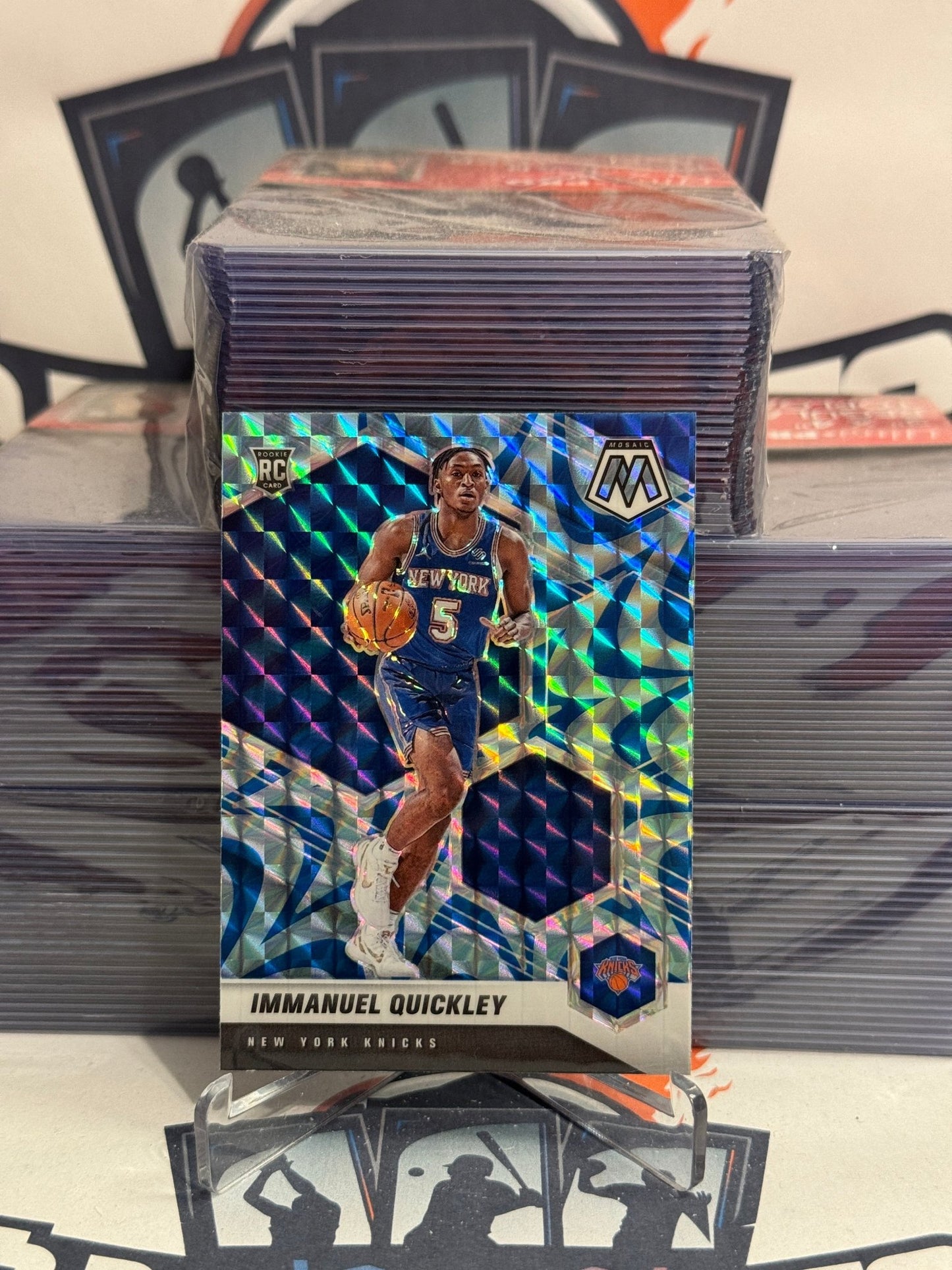 2020 Panini Mosaic (Blue Reactive Prizm) Immanuel Quickley Rookie #208