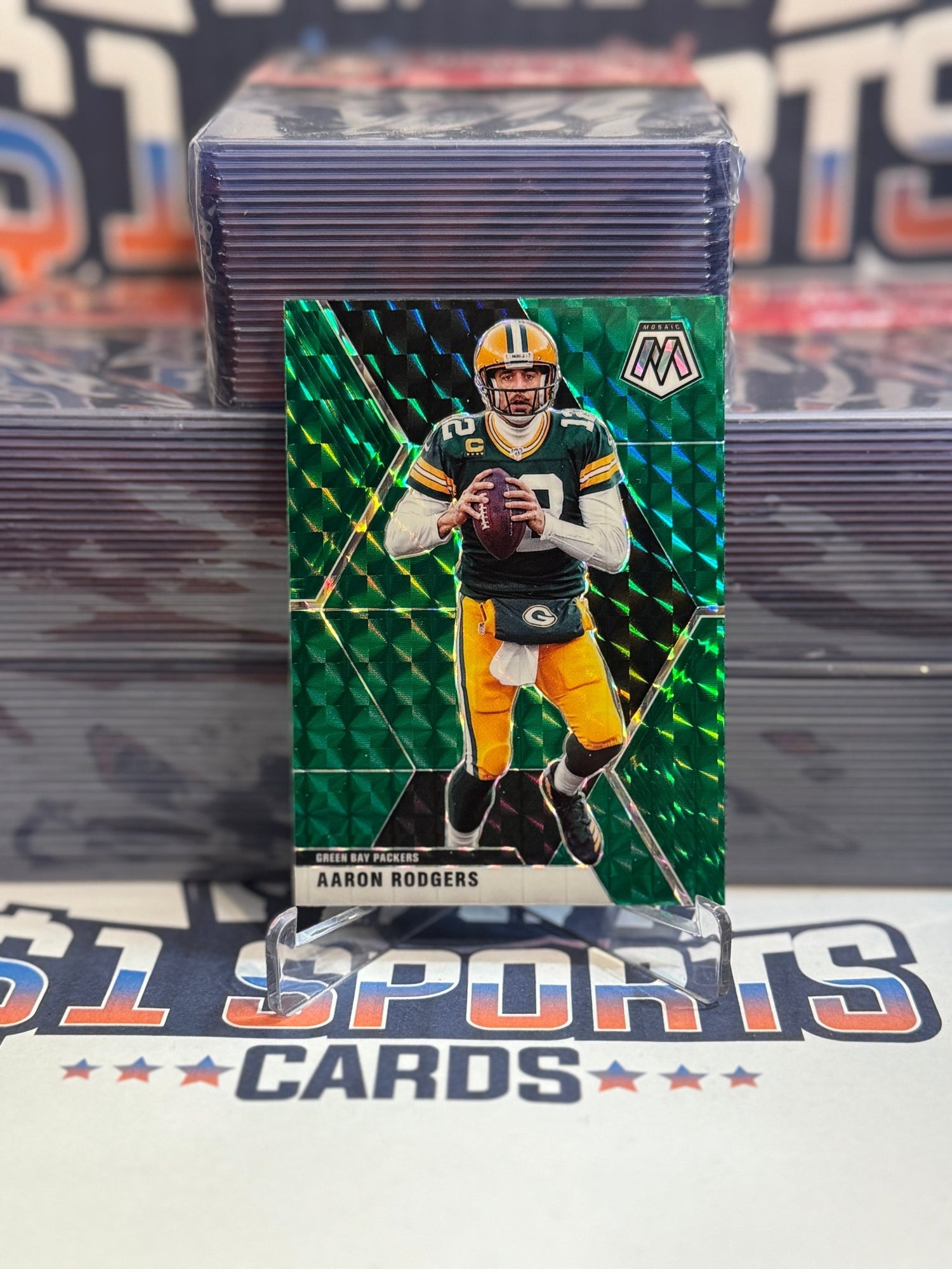 2020 Panini Mosaic (Green Prizm) Aaron Rodgers #79