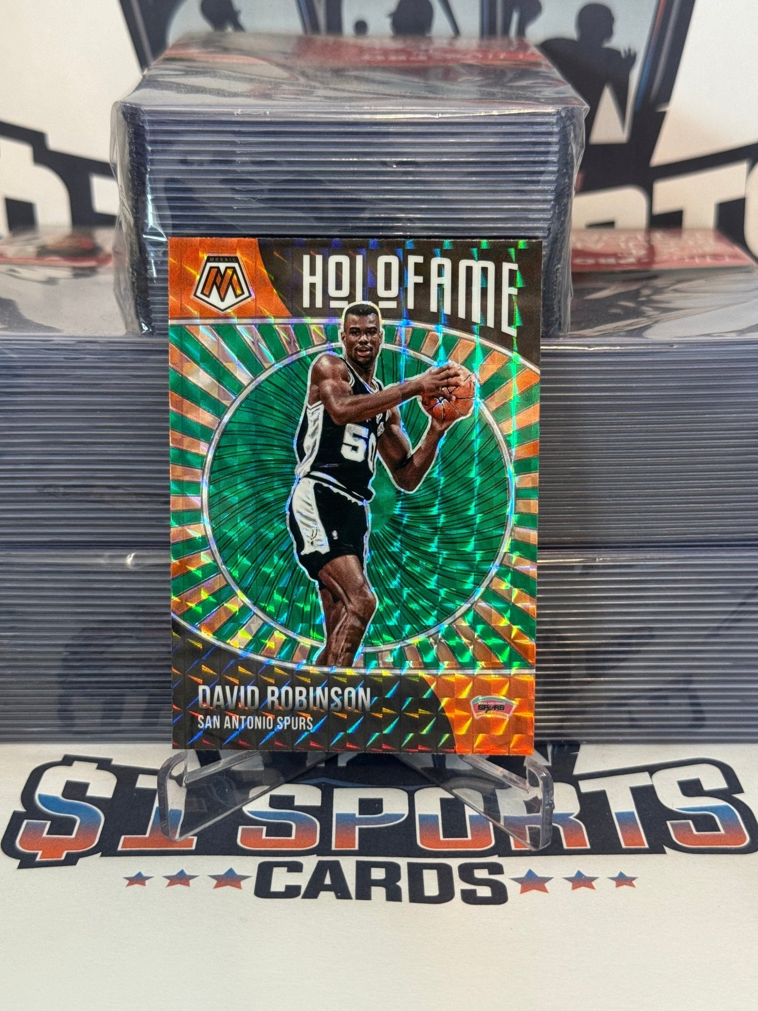 2020 Panini Mosaic (Green Prizm, HoloFame) David Robinson #14