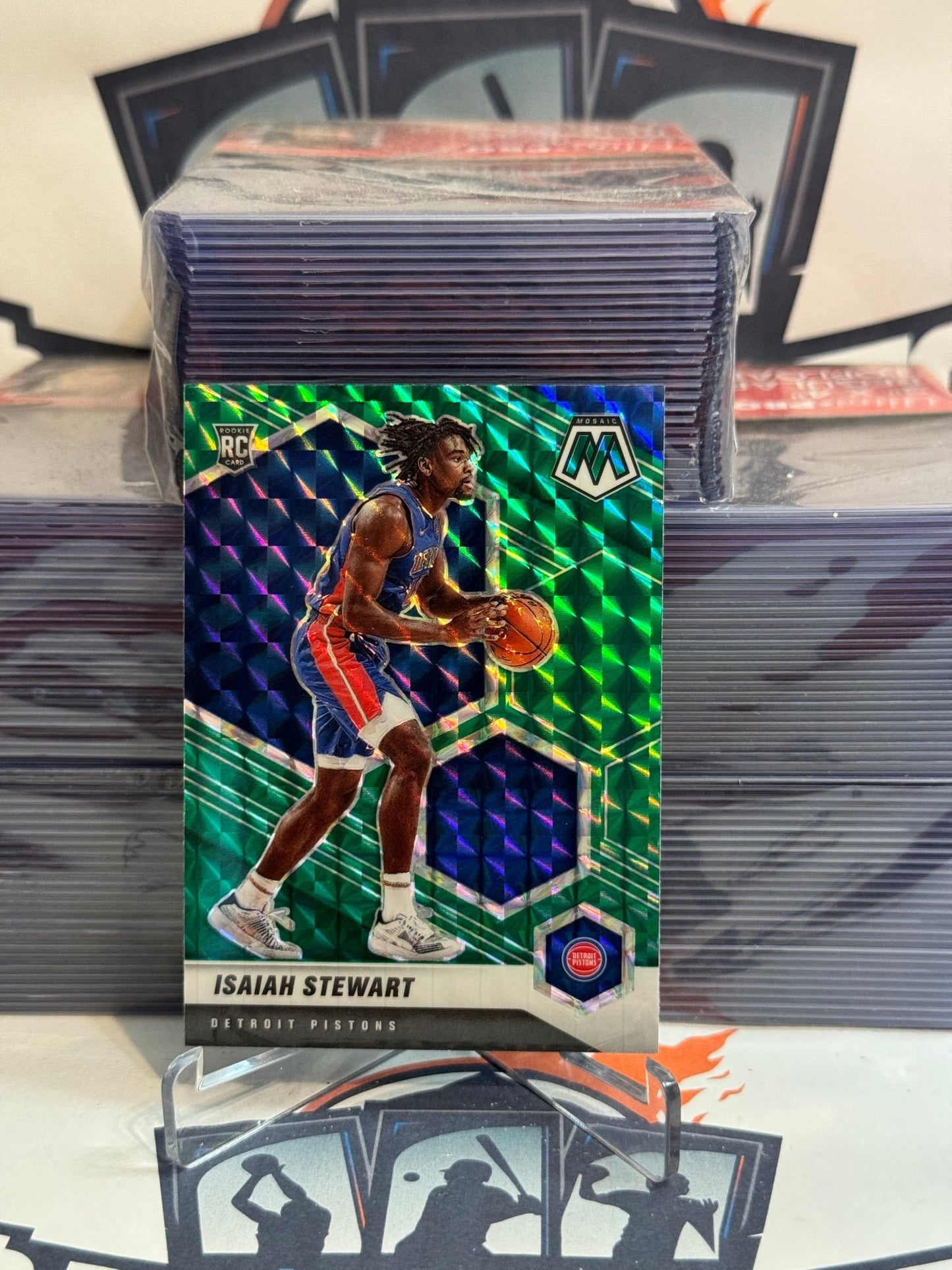 2020 Panini Mosaic (Green Prizm) Isaiah Stewart Rookie #223