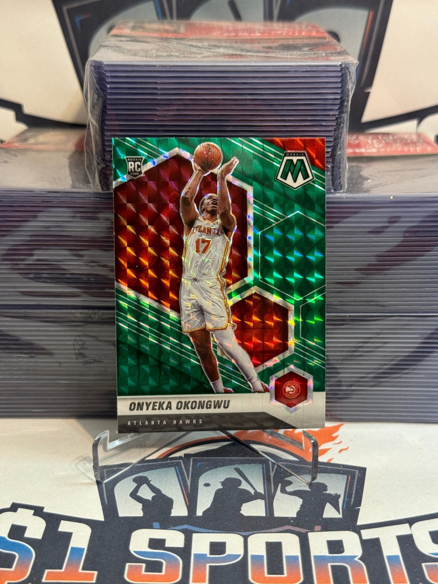 2020 Panini Mosaic (Green Prizm) Onyeka Okongwu Rookie #225