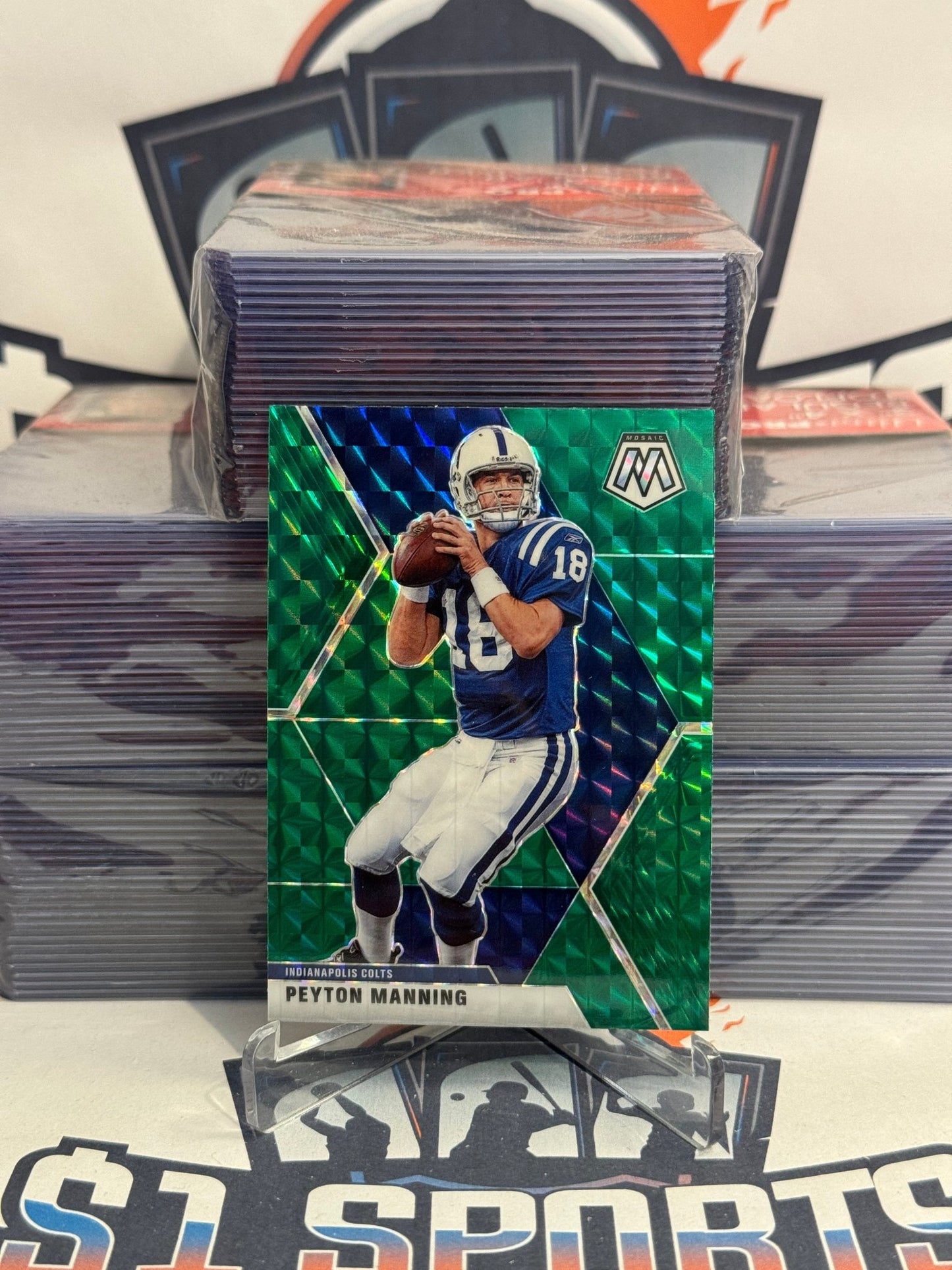 2020 Panini Mosaic (Green Prizm) Peyton Manning #90