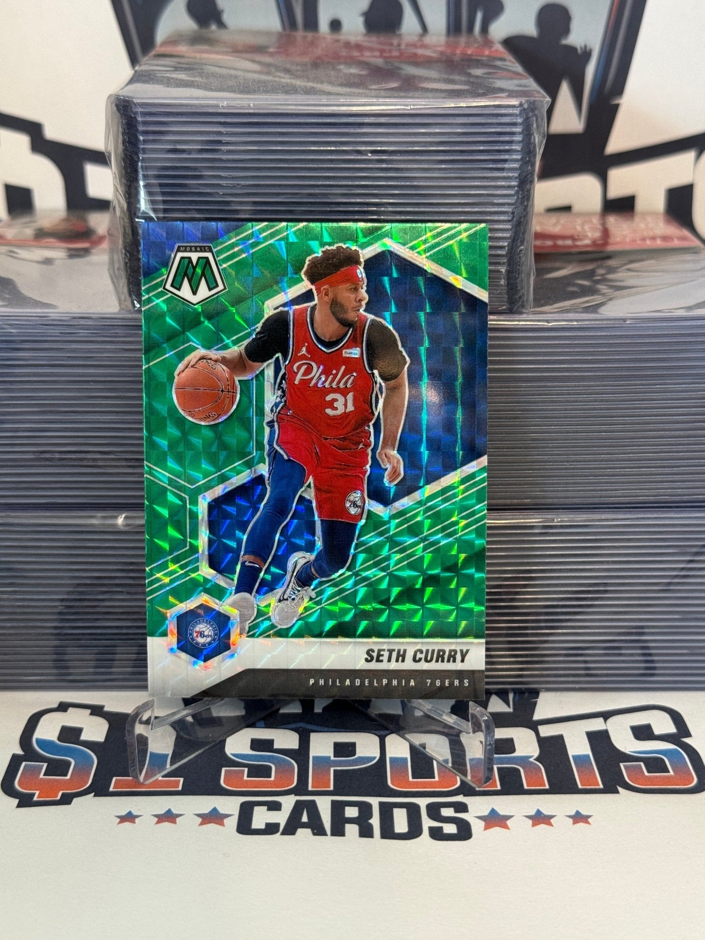 2020 Panini Mosaic (Green Prizm) Seth Curry #97