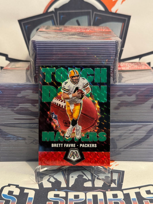 2020 Panini Mosaic (Green Prizm, Touchdown Masters) Brett Favre #TM11